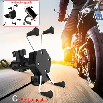 

2018 Motorcycle Scooter X-type Charging Mobile Phone Holder Bracket USB Car Charging Source Navigation With Waterproof Switch