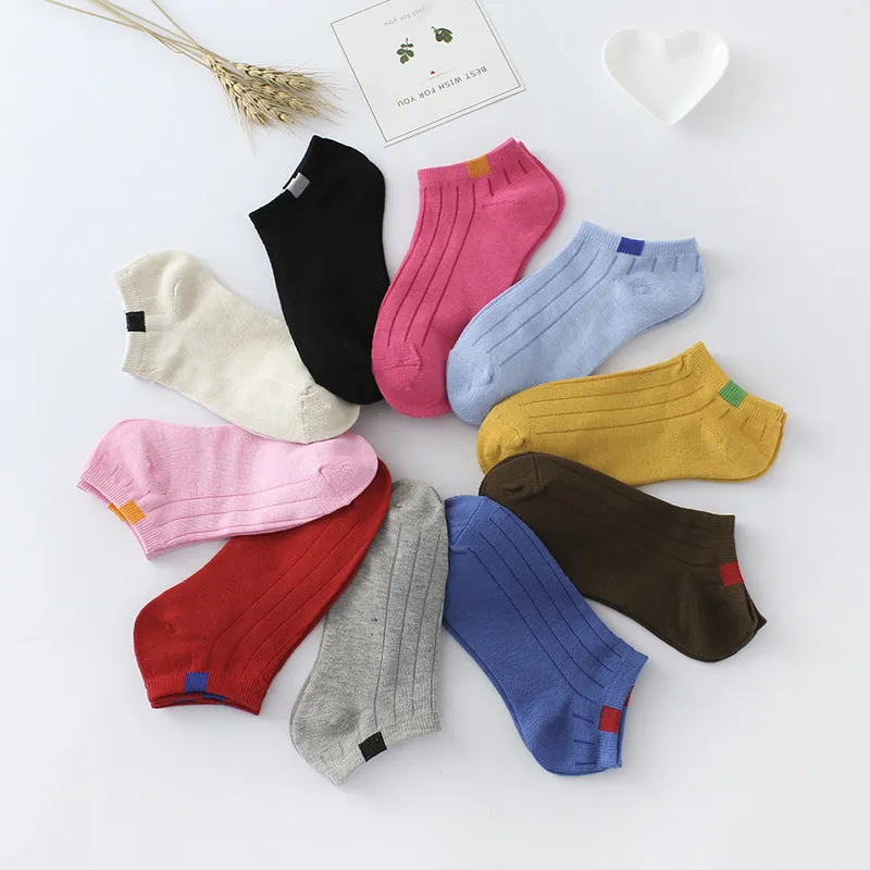 Лидер продаж, милые носки для девочек женские дышащие женские хлопковые носки высококачественные удобные короткие носки 10 цветов