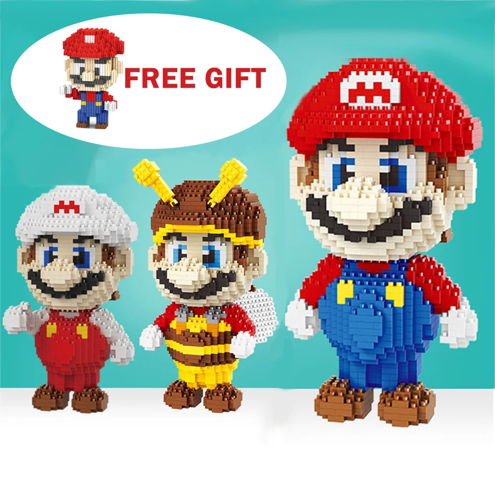 

1350Pcs Super Mario Bros Legoingly Mario 3D Model Micro Blocks Building Bricks Nanoblocks DIY Toys for Children Birthday Gifts