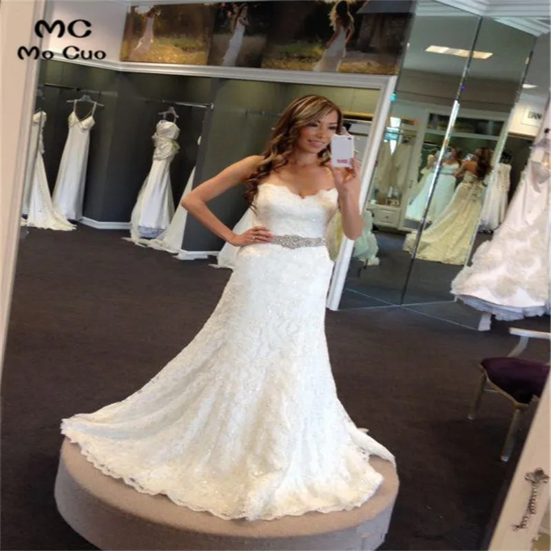 Vestido-de-Noiva-New-Arrival-Lace-Sheath-Wedding-Dresses-Beading-Belt-Sexy-Bridal-Gowns-2017-Court