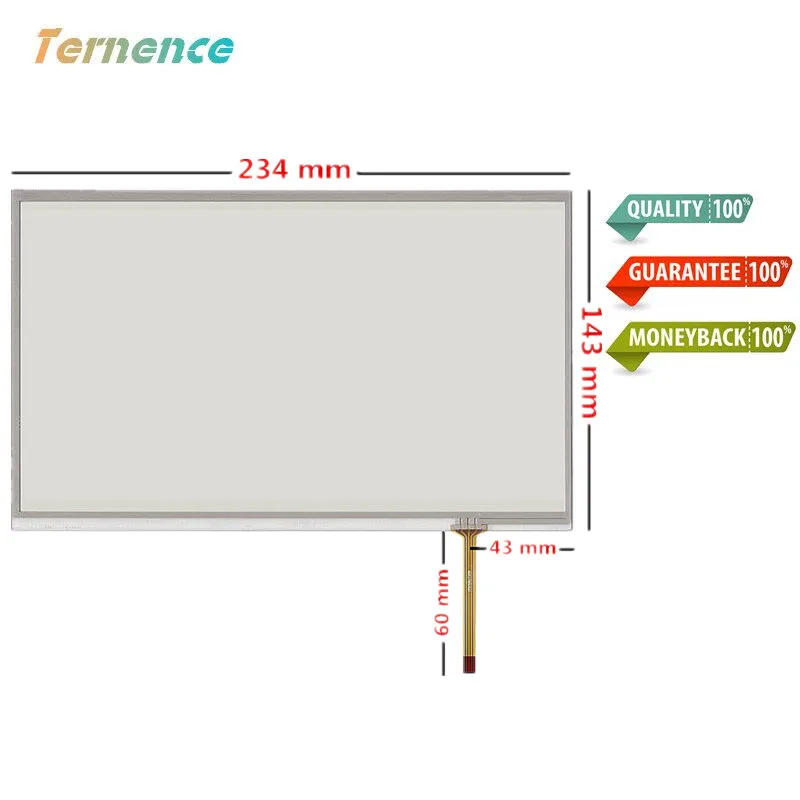 10.1 inch 4 wire 234mm*143mm Resistive Touch Screen Digitizer Handwritten screen display on the outside for Industrial equipment |