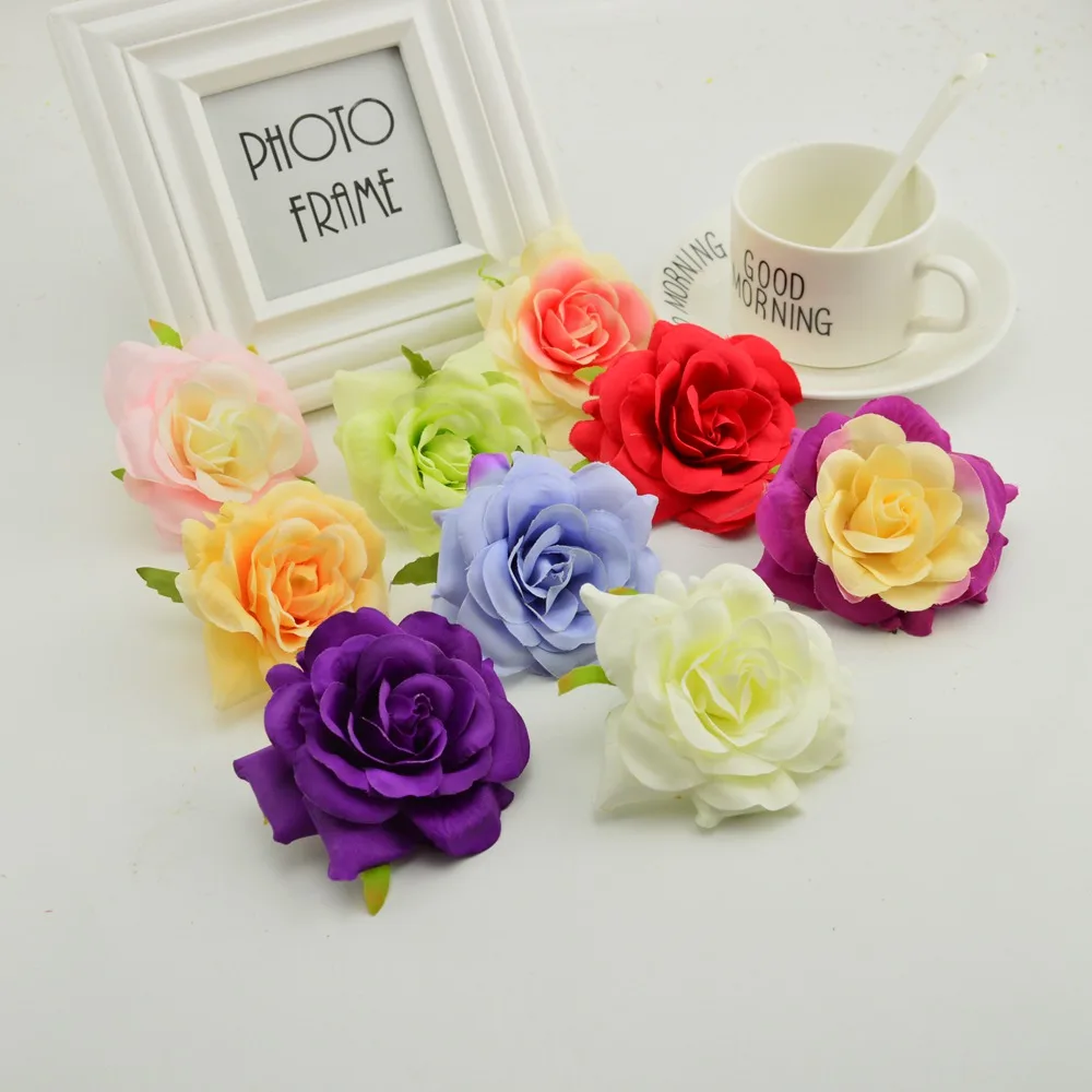 

200pcs artificial flower cheap for home wedding flower wall decoration DIY needlework wreaths hat Shoes flower silk roses head