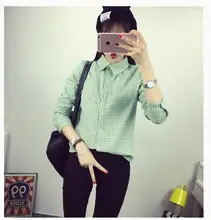 Brand New Womens Plaid Blouse Cotton Womens Long Sleeve Tops Ladies Red Plaid Shirt Female Tartan