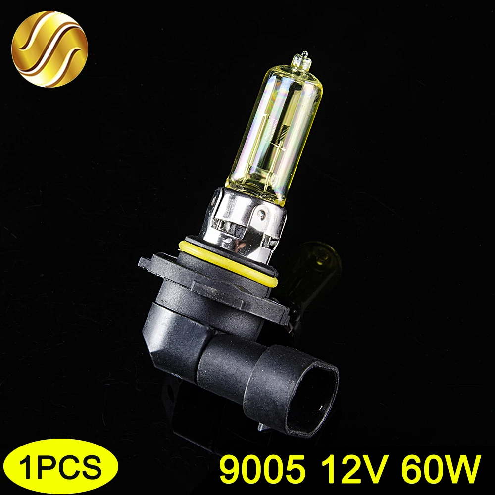 

hippcron 9005 HB3 Yellow 12V 60W 1 Piece 3000K Halogen Bulb Car HeadLight Quartz Glass Auto Lamp