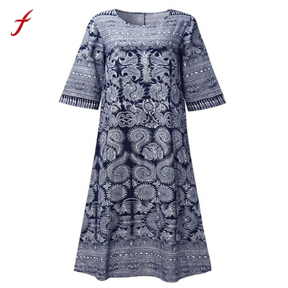 Vestido De Mujer Con Estampado Floral Suelto De Gran Tamaño Vestido De Mujer Con Estampado Floral Suelto De Gran Tamaño