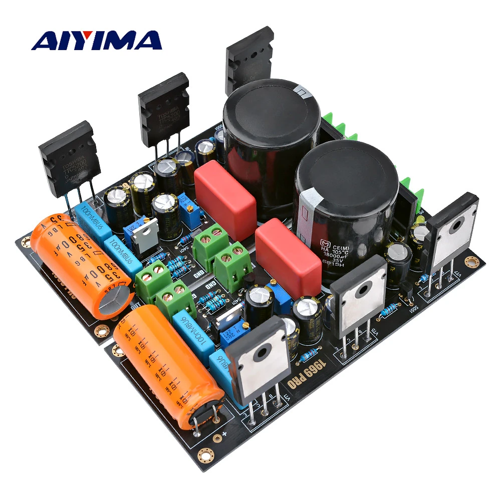 AIYIMA 2Pcs 25W Hood 1969 Amplifier Audio Board 2SC5200 HD1969 Class A Power Amplifiers AMP With 1083 Voltage Regulator