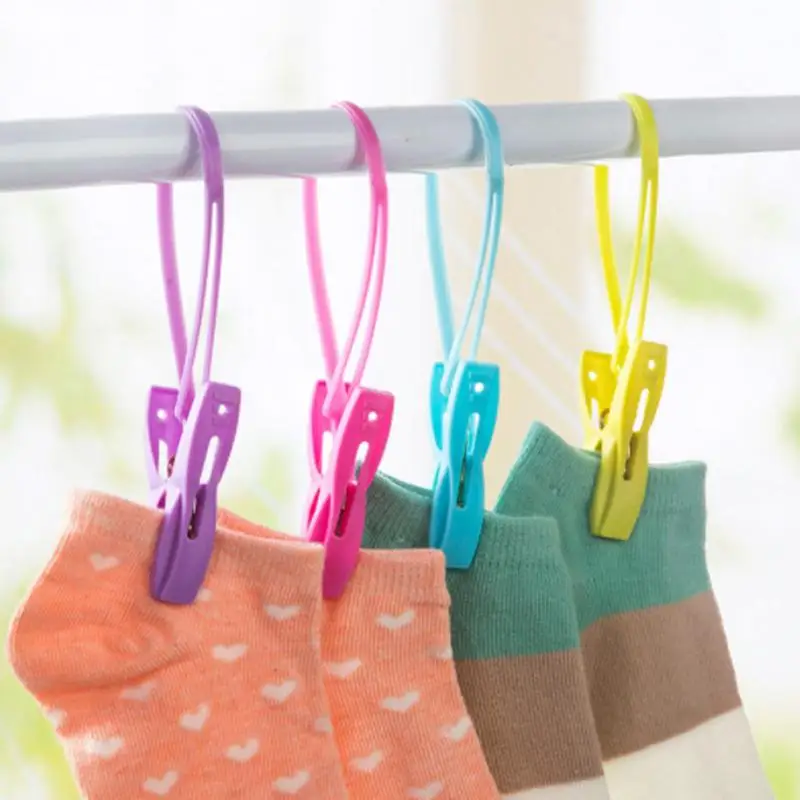 12PCs Plastic Clothes Pegs Home Travel Portable Hangers Rack Towel