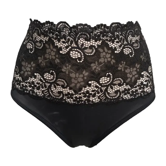 Black Skin Lace Women Slimming Panties High Waist Sexy Comfort Brief