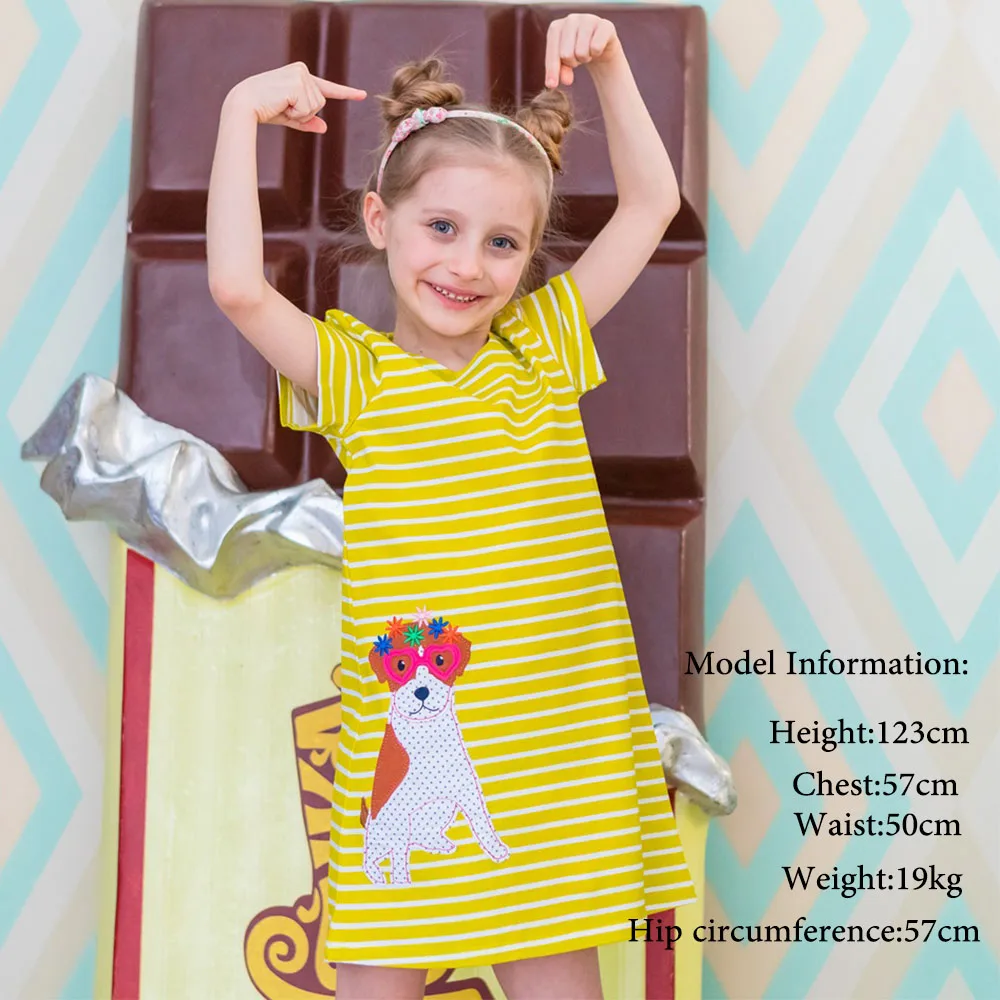 

Kidsalon Girl Dress with Animal Appliques Cotton Vestidos Kids Dresses for Girls Costume Princess Dress Summer Baby Girl Clothes