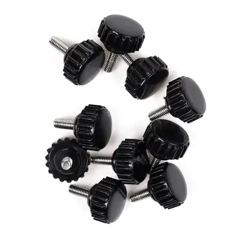 

10-Piece M4x10mm Threaded Knurled Thumbscrew Grip Knobs Thumb Screw for Machinery Latche
