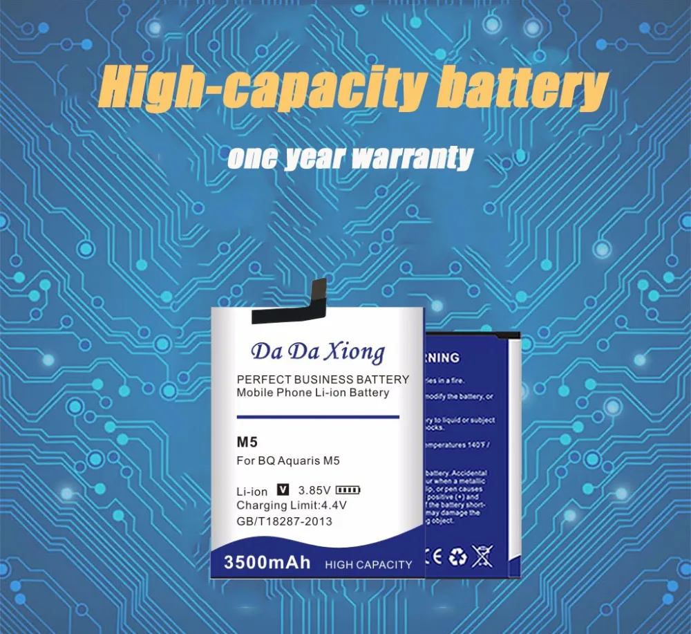 Da Xiong аккумулятор высокой емкости 3500mAh 3120 M5 для BQ Aquaris M5 батарея телефона