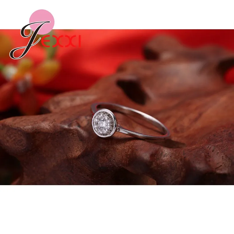 JEXXI Vintage S90 Silver Engagement Party Rings Women/Girls Size 7/8/9 New Fashion Design Wedding Finger Ring Jewelry