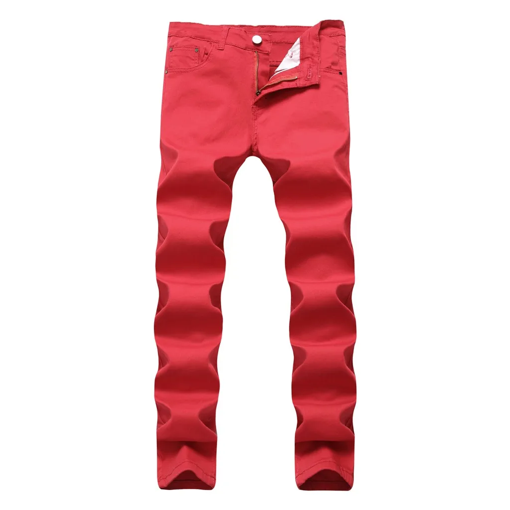 Для мужчин Штаны стиль Лидер продаж Мужская мода Slim Fit личности эластичный Повседневное Однотонные джинсы джинсовые штаны высокого качества