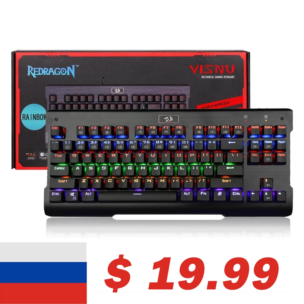 Redragon K561 87 Keys Anti ghosting Blue Switches Rainbow