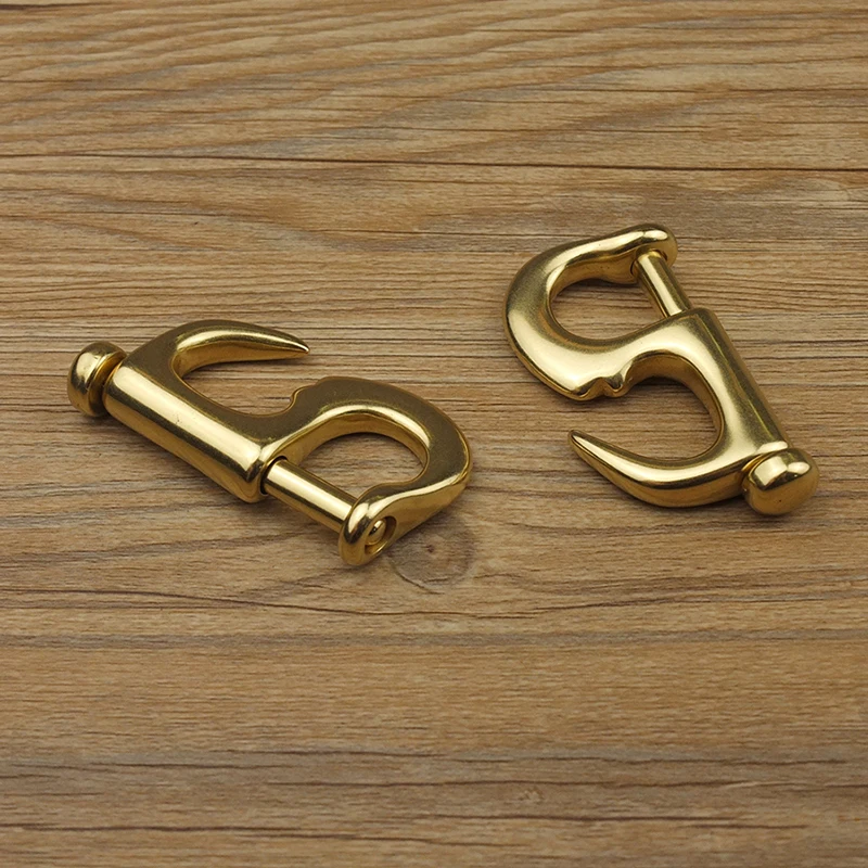 DIY Johnleather Craft Hardware Solid Brass Navy Clasp Hook Buckle BOR Brass Color Finishin