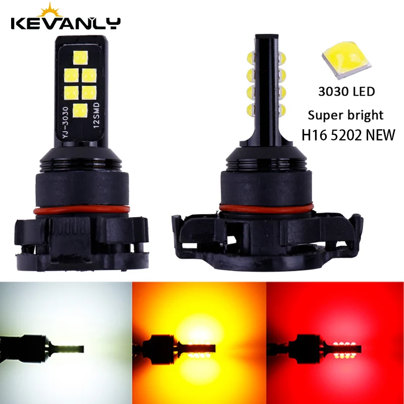 2PCS car H16 led 5202(EU) Super Bright 3030 Chips 12SMD High Power Fog Lights Bulb Car Driving Light Foglamps Auto Leds Lamp 12v 2pcs h8 h11 hb4 9006 h10 h16 led fog lights bulb 21w 3030smd 800lm 6000k white car driving running lamp auto light