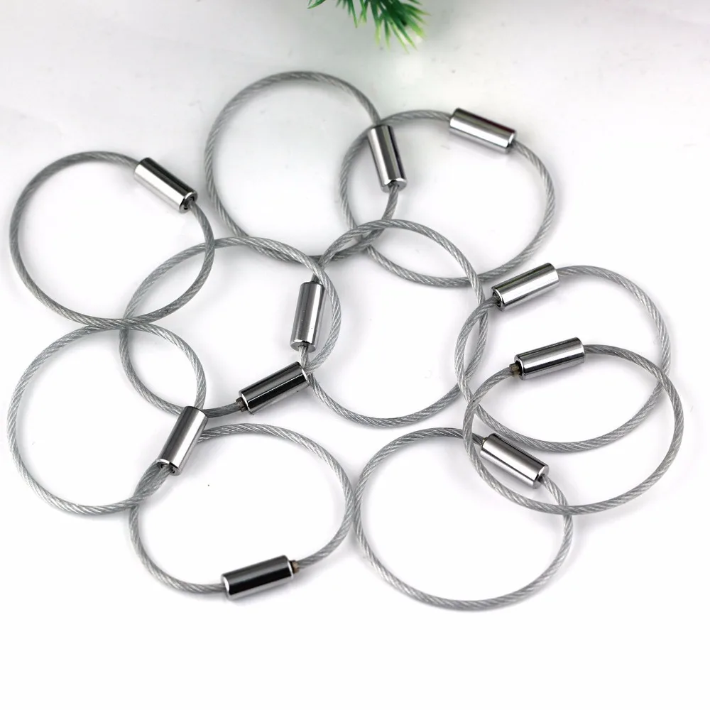 steel wire keychain key ring wire rope key chain key holder high