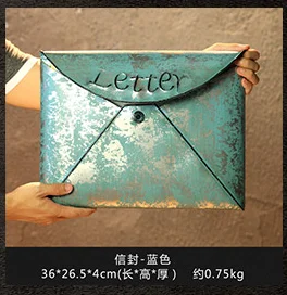 36*26,5*4 см Ретро Стиль Настенный почтовый ящик винтажный металлический почтовый ящик украшения для кафе бара магазин украшения около 750 г - Цвет: blue