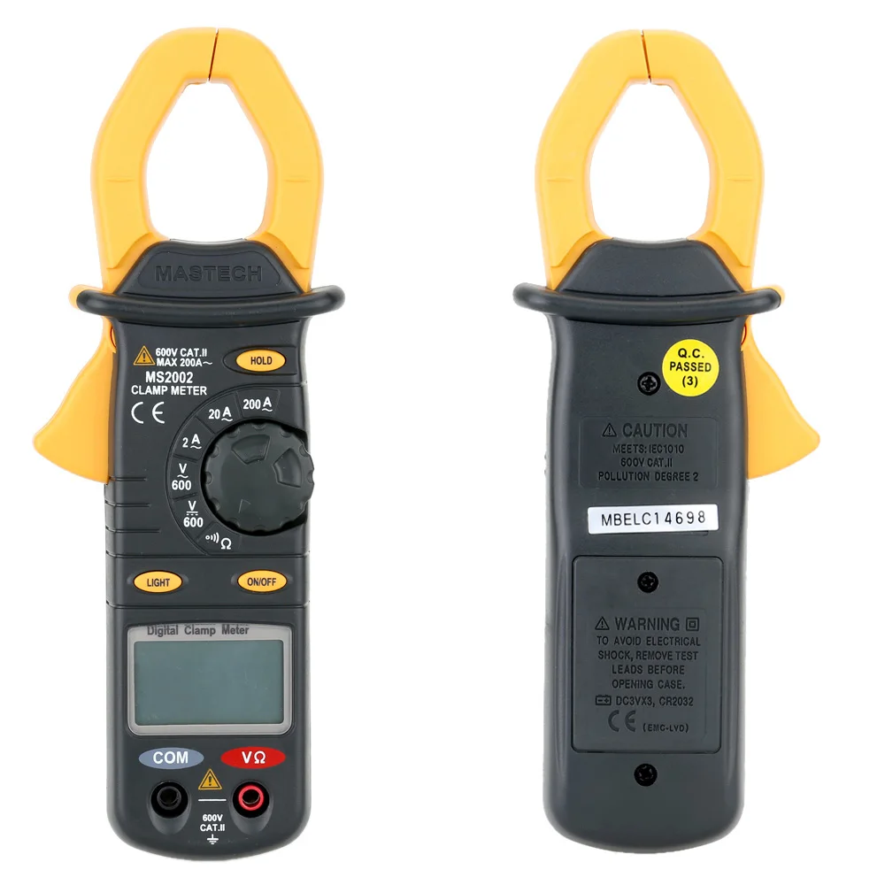 Mastech MS2002A Auto Ranging Digital Clamp on Meter 400A AC Current Tekpower Line Splitter with Back Light and Data Hold MS2002A+M920 Mastech MS2002A Auto Ranging Digital Clamp on Meter 400A AC Current Tekpower Line Splitter with Back Light and Data Hold MS2002A+M920