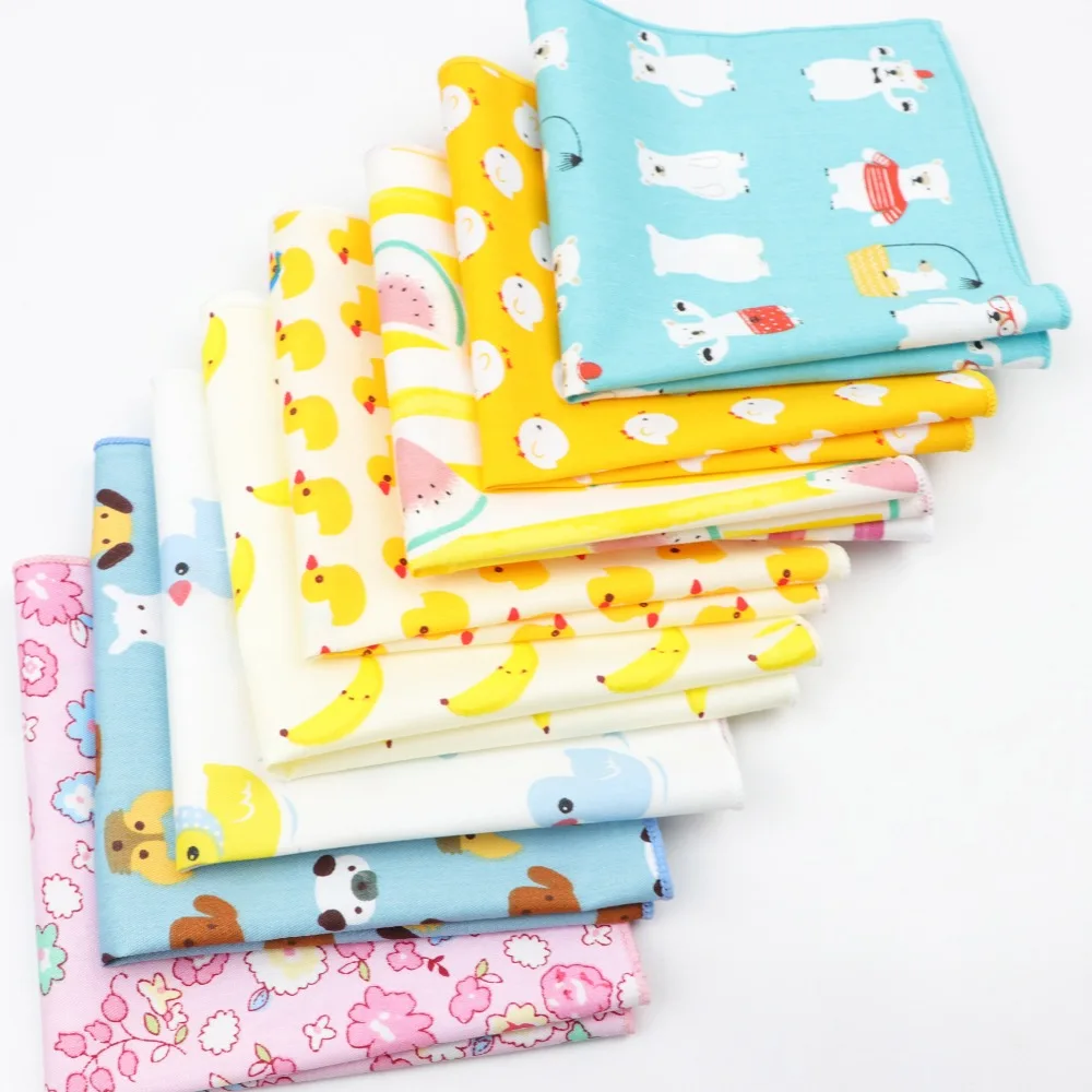 

Men's Sunny Style Cotton Handkerchief Tartan Duck Dog Fruit Flower Pocket Square Kids Children Hankies Towel Casual 25*25cm
