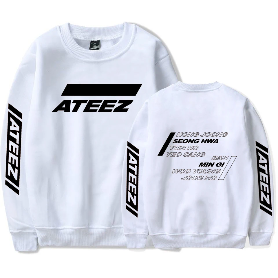 ATEEZ Женская и мужская повседневная одежда горячая Распродажа монолитные толстовки с длинными рукавами толстовки с принтом Kpops плюс размер 4XL