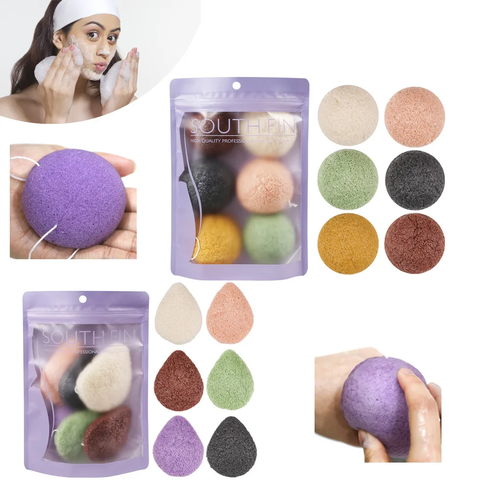

New 2019 Fashion 6PCS Microfiber Fiber Wash Clean Sponge Puff Cleansing Face Natural Washing Maquiagem Drop Shipping