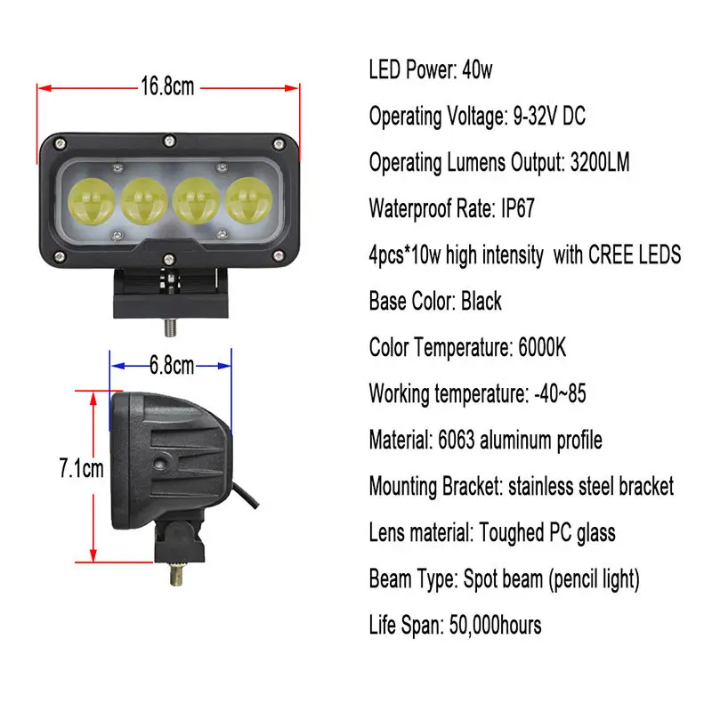 3 60W Car LED Work Light Bar 12V 24V Spot 4D Lens DRL Lamp For ATV 4X4 4WD Offroad Trailer Jeep Driving Fog Lights 4D 60W Led Work Light led spotlight for car,12v led car spotlight for tractor UT