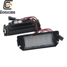 Eoneste luz de led para placa de licença, 2x 18smd para hyundai i10 i20 tiburon coletor veloster fs xg30 terracan hp kia rio picanto ta soul