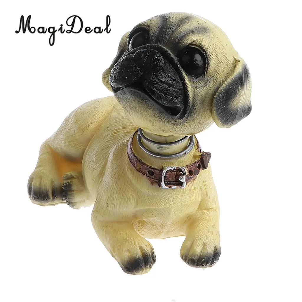 Cute Shaking Head Lucky Dog Puppy Pug Bobbing Heads Bobblehead Toy Aniaml Pet Figures Car Dashboard Auto Decoration