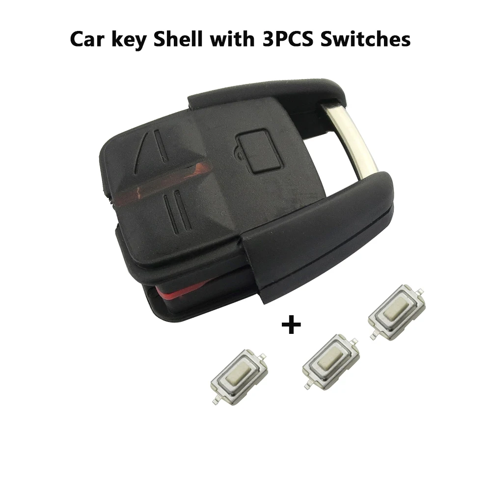 

OkeyTech Car Key Case Auto Replacement Cover Key Shell Soft 3 Buttons With Light for Opel vauxhall Insignia Vectra Astra Zafira