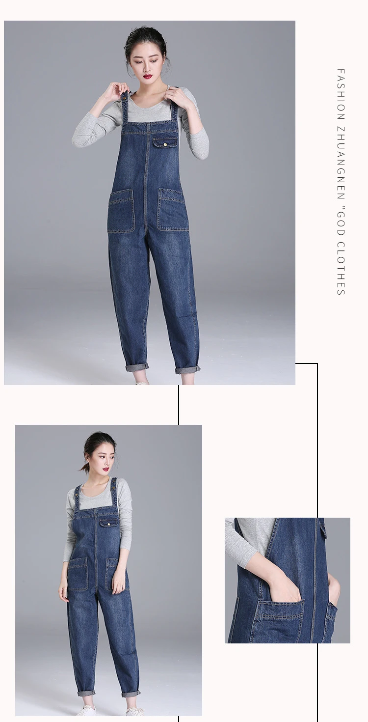 Женские джинсовые комбинезоны размера плюс M-6XL, Свободные повседневные Широкие штаны, джинсовые комбинезоны для женщин, комбинезоны 200 фунтов, комбинезон больше размера d
