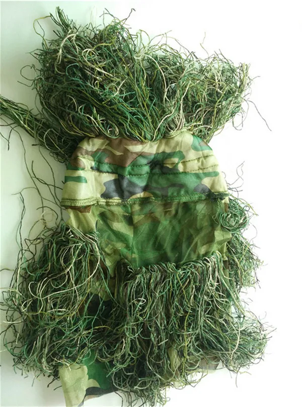 Часть ghillie костюм маскировочный костюм камуфляж головной убор капюшон для охотничья шляпа страйкбол Пейнтбол слепой цвет пустыни и леса - Цвет: Green camouflage