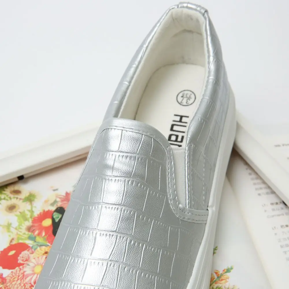 Women's Casual Elastic Low Top Loafers Platform Slip on Flat Sneakers Fashion Women Wedge Heightening Shoes Casual Sneaker XZ2 Women's Shoes