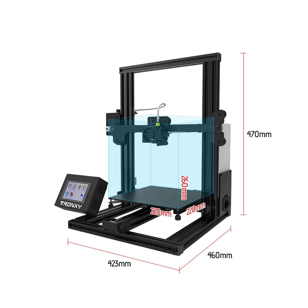 Tronxy XY-2 3d принтер 220*220*260 мм с теплым сенсорным экраном Поддержка TF карта USB интерфейс бесплатный образец PLA нити