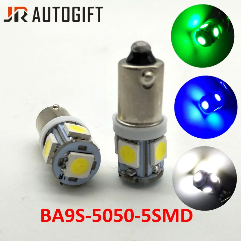 10 шт 12 V 24 V BA9S 5050 5 SMD СВЕТОДИОДНЫЙ BA9S T11 T4W H6W 233 автомобильная лампа для peugeot 2008 203 Внутреннее освещение 5050 5SMD приборной панели