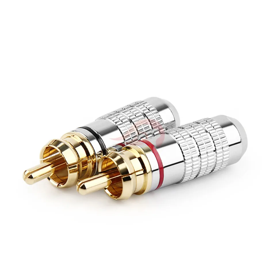 5 шт. RCA шейкер разъем RCA позолоченный штекер Адаптер для наушников аудио кабель аудио и видео разъем Черный Красный