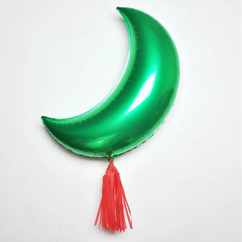 2 шт. голографическая полумесяц для воздушных шаров, 3" воздушный шар из фольги Рождество Свадьба День Рождения вечерние для украшения детского душа большие воздушные шары - Цвет: green