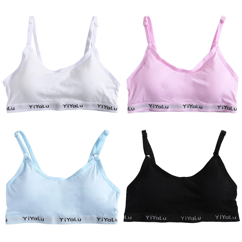 

Girls Underwear Teenage Kids CottonTraining Bra Pure Color Soft Breathable Sport Clothing