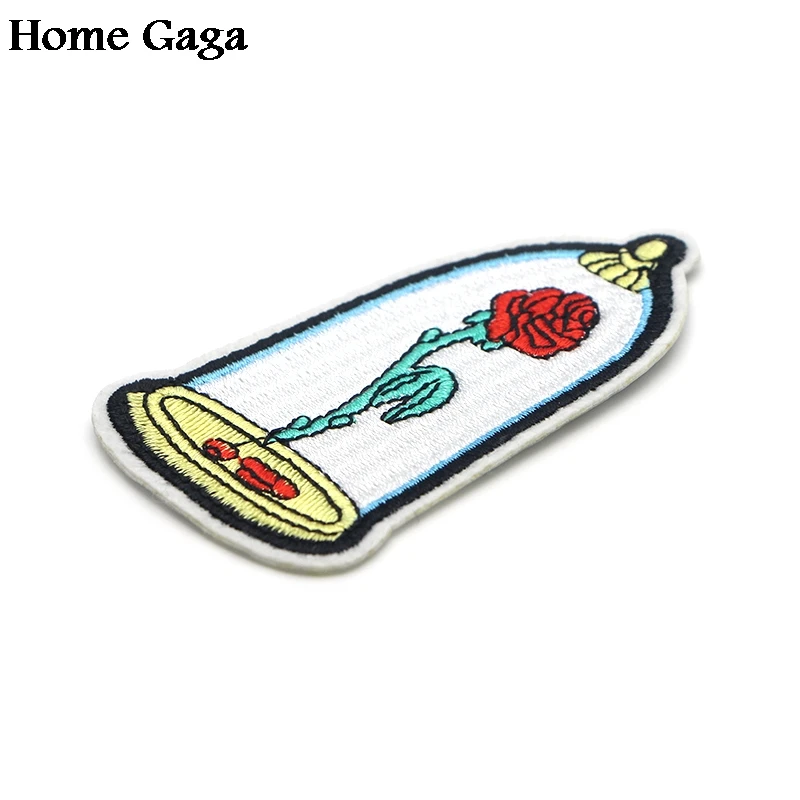 Homegaga Красавица и Чудовище настоящая любовь Роза аппликация нашивки стикер швейный рюкзак одежда para значки Железная на футболке D0945