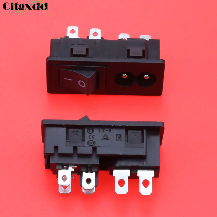 Cltgxdd 1 шт. AC 250 в 320 А IEC C8 сетевой разъем питания переменного тока электрическая вилка шнур питания вход с кулисный переключатель ВКЛ-ВЫКЛ черный