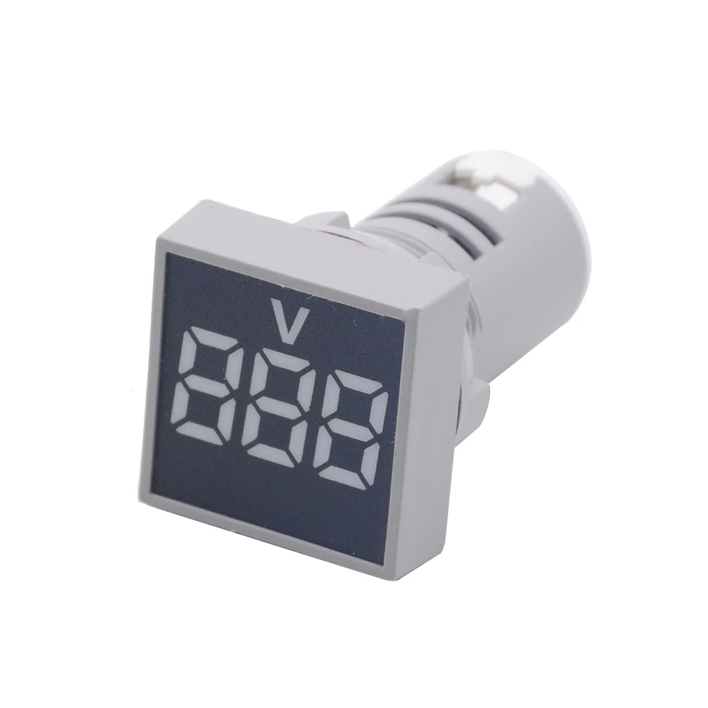 22 мм AC20-500V 0-100A цифровой светодиодный вольтметр измеритель напряжения индикатор пилотный светильник Амперметр тестер тока Датчик авто - Цвет: White Voltmeter