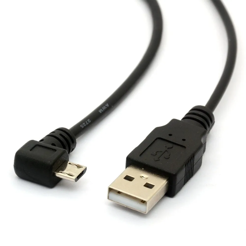 90 градусный угловой микро USB штекер гнездо хост OTG кабель с усилителем мощности