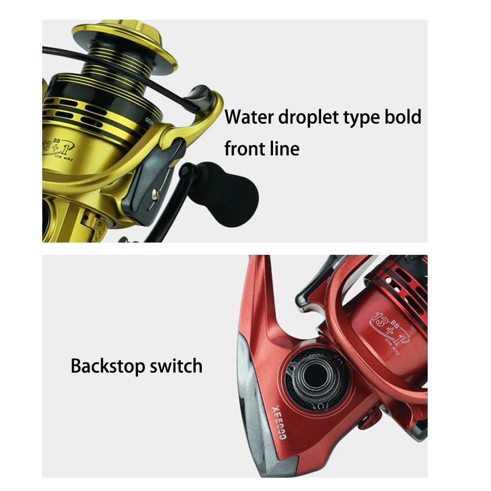Катушка для морской рыбы 13+ 1 Шариковые подшипники спиннинговая катушка XF1000-XF7000 спиннинговая катушка для карпа металлическая ручка рыболовное колесо