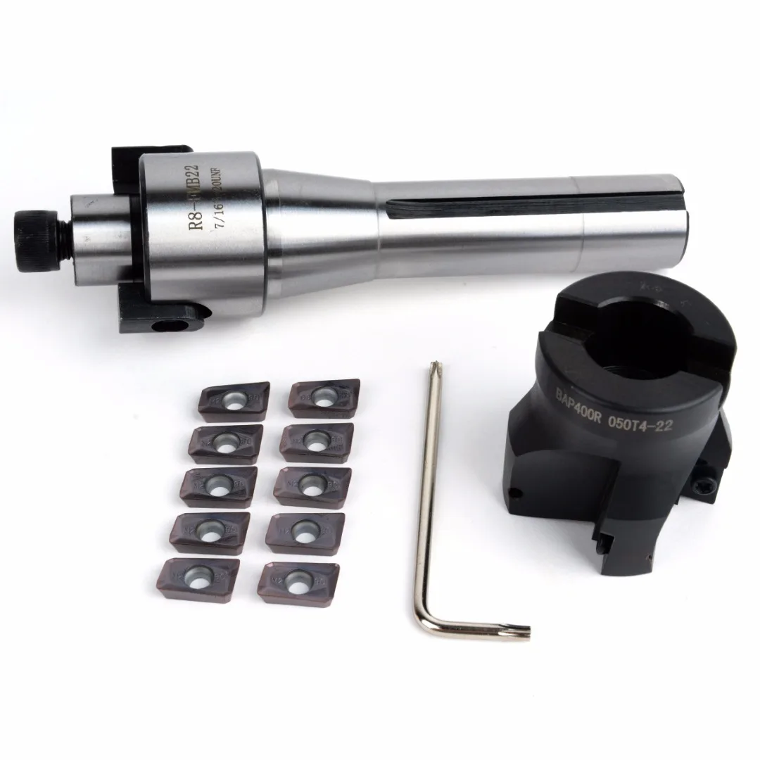 

1Pc R8 FMB22 Morse Taper Holder Face Mill Cutter With 10Pcs AMPT1604 Carbide Insert For Turning Tool