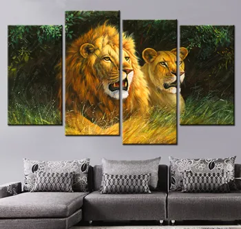 

5D DIY Diamond Painting crystal animal full Square Rhinestone Pasting home Decor Painting 3d Diamond Embroidery Mosaic lion 4pcs