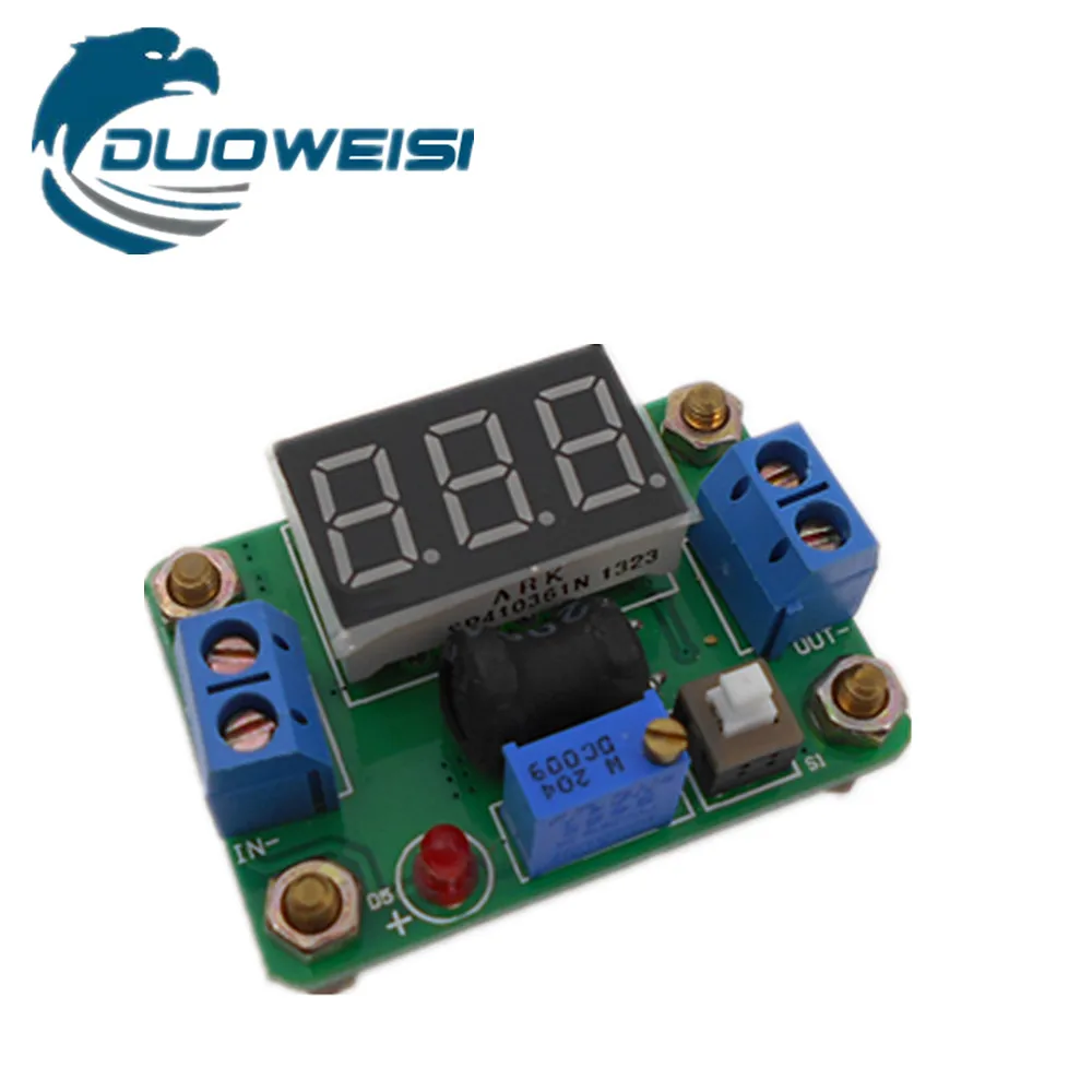 

DC-DC High-efficiency Synchronous Rectifier Power Supply Module with Voltmeter Display 4.5-24V Super LM2596