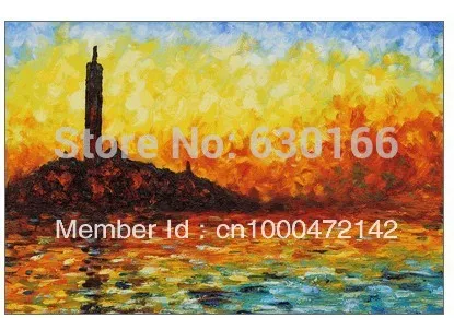 

Hand-made Painting Oil Canvas San Giorgio Maggiore by Twilight Claude Monet Landscape Oil Painting Wall Decor
