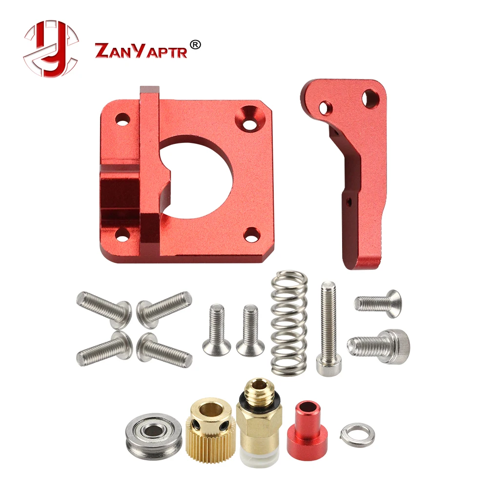 buy MK8 MK9 Red Extruder For 3D Printer Aluminum Block All Metal Bowden Exruder Kit Right Left Hand 1.75mm Filament CR 7 CR 10