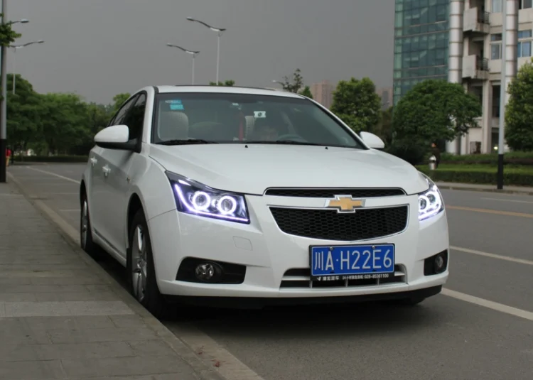 Hireno фары для 2010- Chevrolet Cruze передних фар сборки светодиодный DRL ангел объектив двойной луч ксеноновые 2 шт