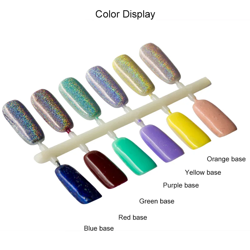 BUKAKI 1 caja 3D pigmento arcoíris cromado polvo de uñas Gel laca uñas brillo holograma Arco Iris polvo holográfico